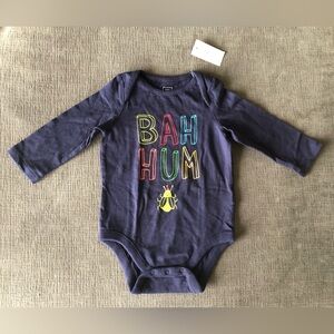 BabyGap Bah Hum Bug Christmas Holiday Onesie Infant Baby Size 6 to 12 months